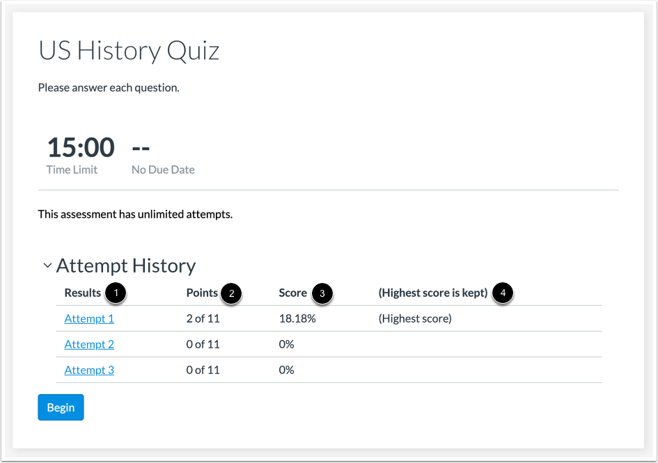 View Attempt History