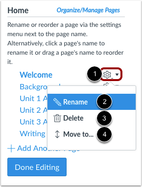 View Page Settings