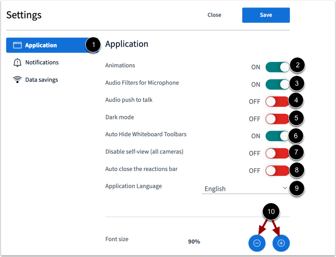 Manage Application Settings
