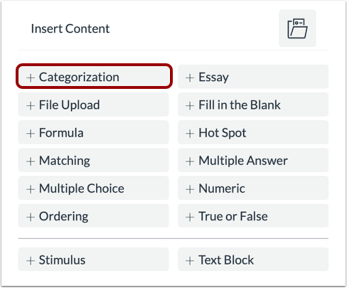 Add Categorization Question