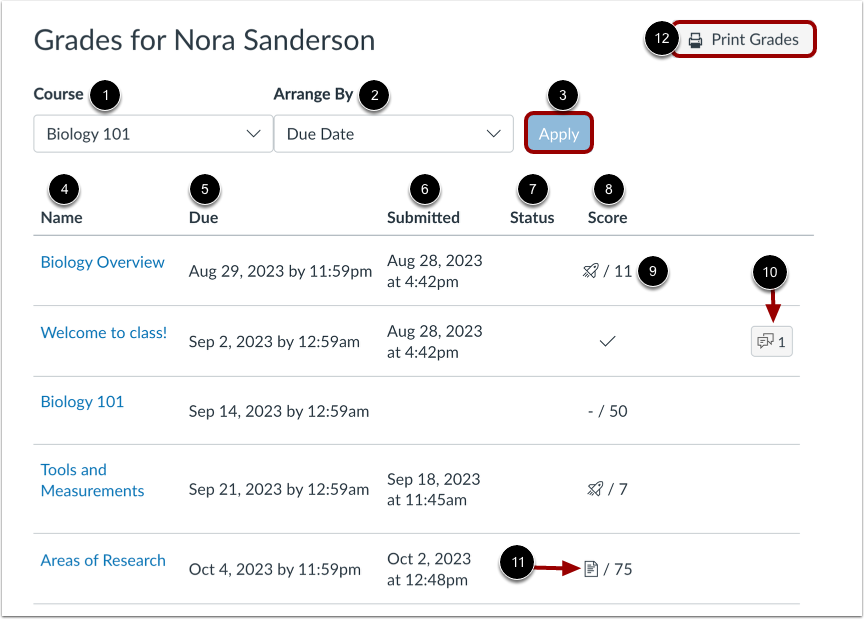 View Assignment Grades