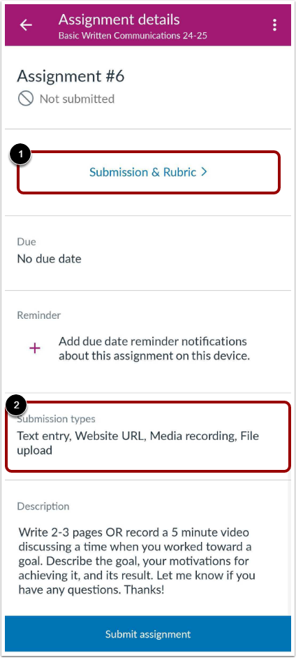 View Assignment Details