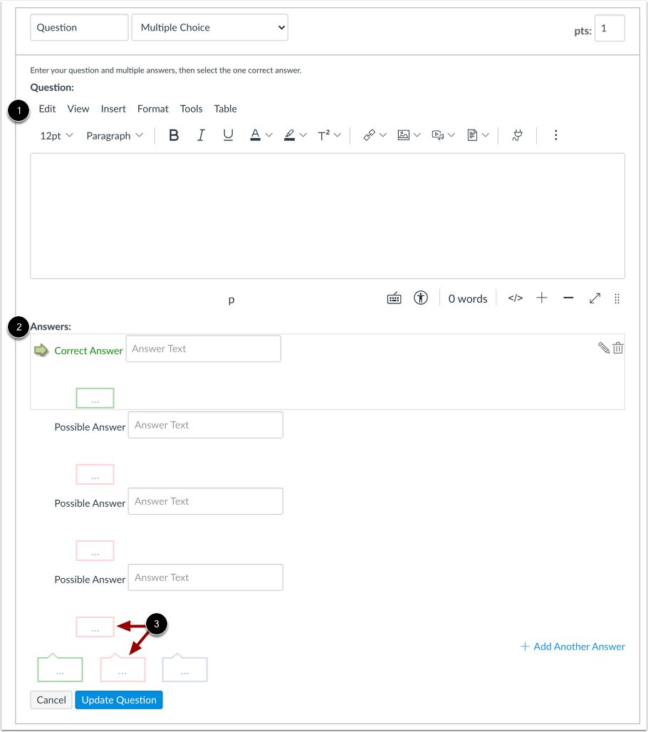 Edit Multiple Choice Question Details