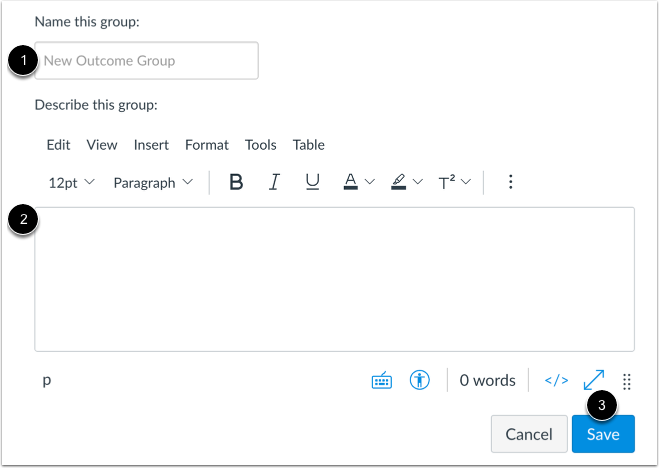 Create Outcome Group
