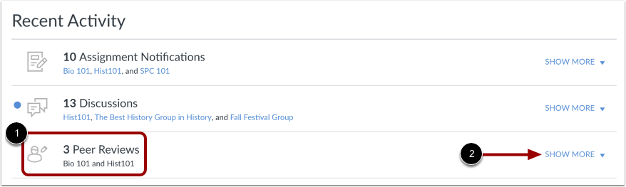 View Recent Activity