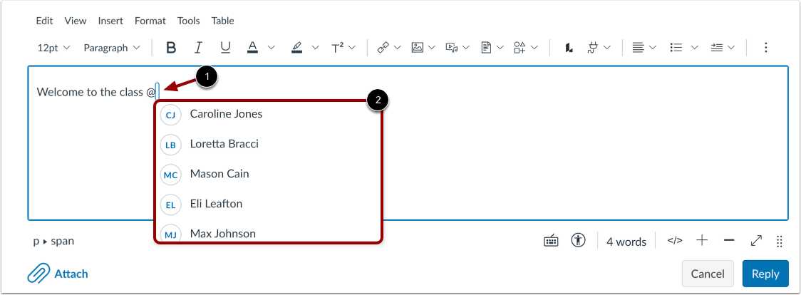 Mention User in Reply