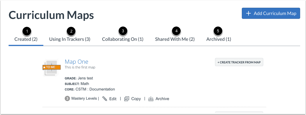 View Accessible Curriculum Maps
