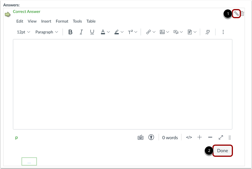 Create Answers with Rich Content Editor