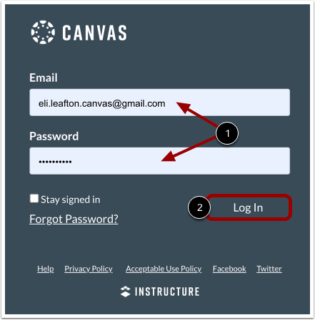 Log In to Canvas