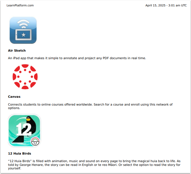 View Exported Product List