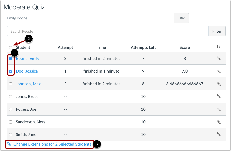 Moderate Quiz for Multiple Students