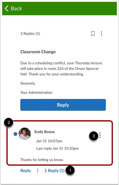 View Inline Announcement Thread Replies