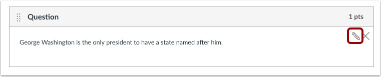 Edit True/False Question