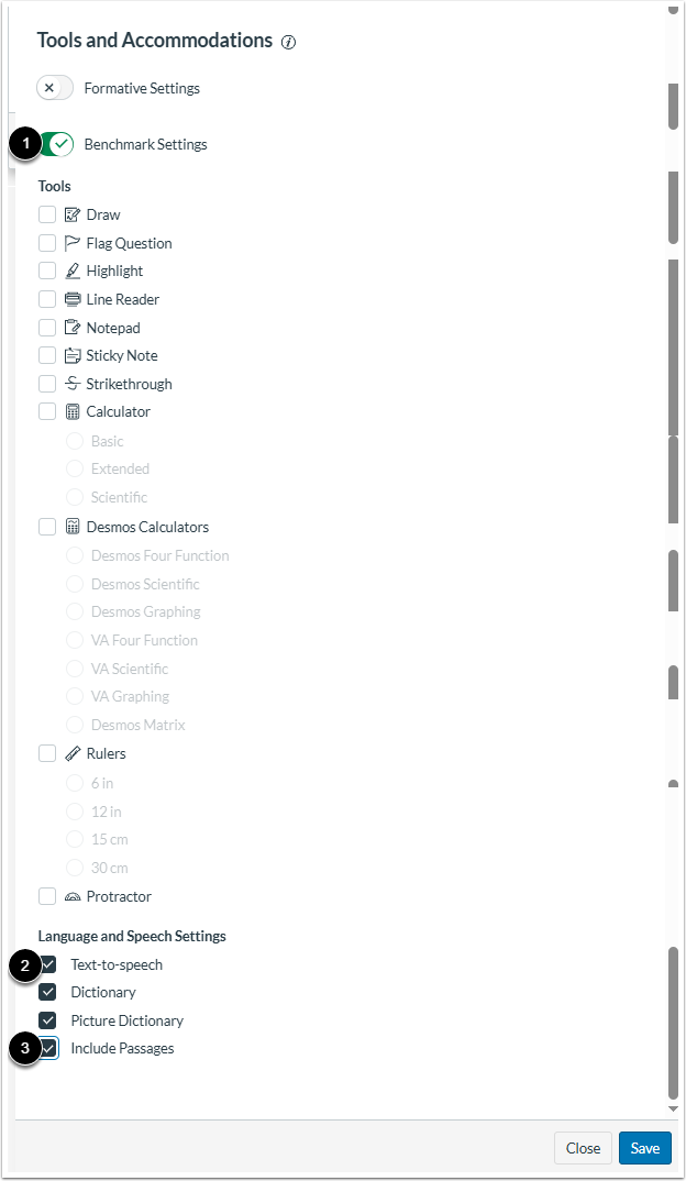 Enable Benchmark Settings