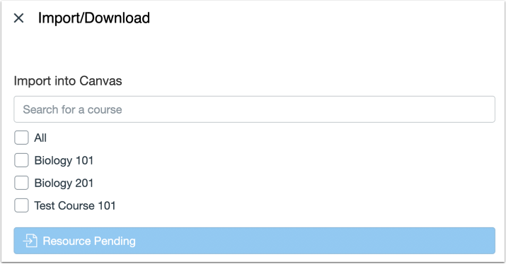 Resource Pending Message