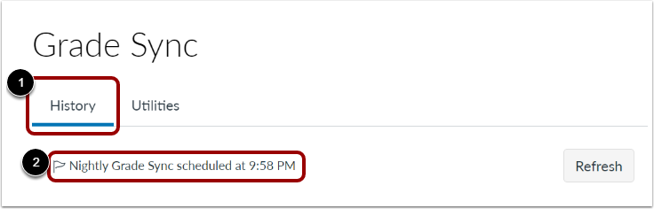 View Nightly Grade Sync Time
