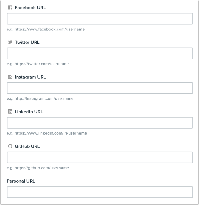Edit Social Media Links