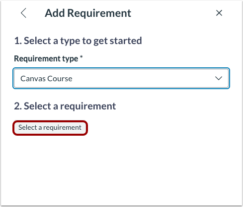 Select a requirement