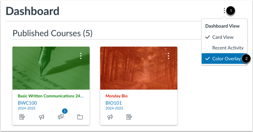 how to show grades on canvas dashboard card view How do I view my courses in the Card View Dashboard?