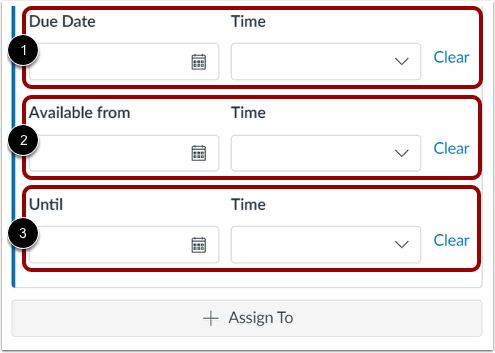 Edit Due and Availability Dates
