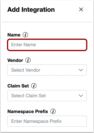 Enter Integration Name