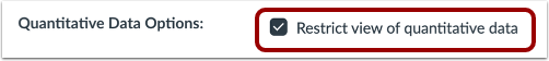 View Quantitative Data Options