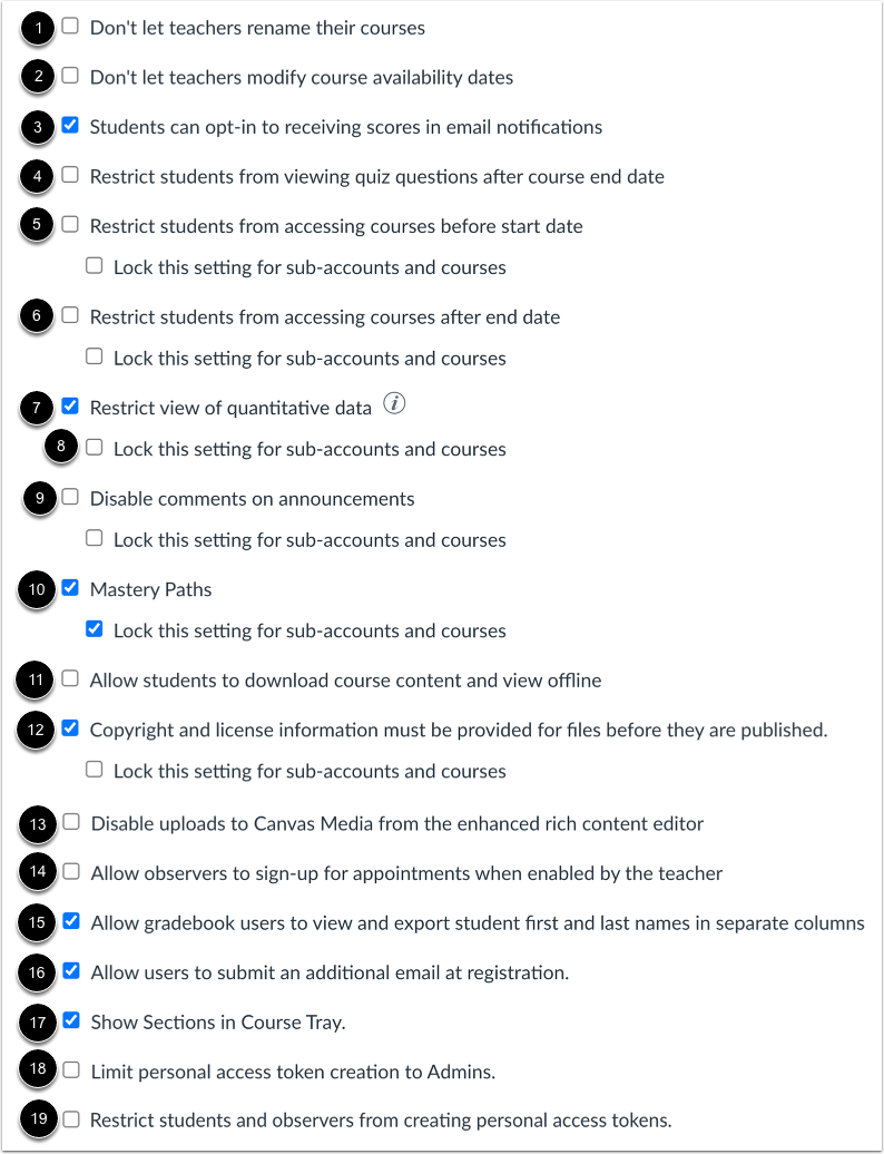 View Restriction Settings
