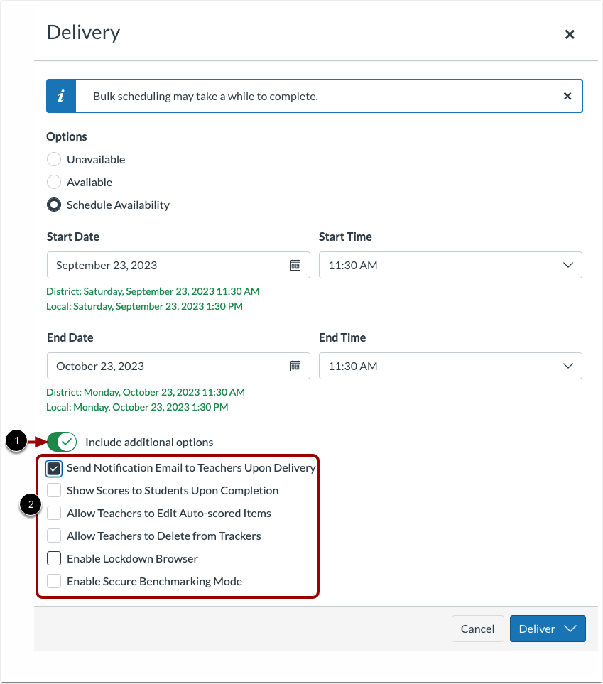 Include Additional Options
