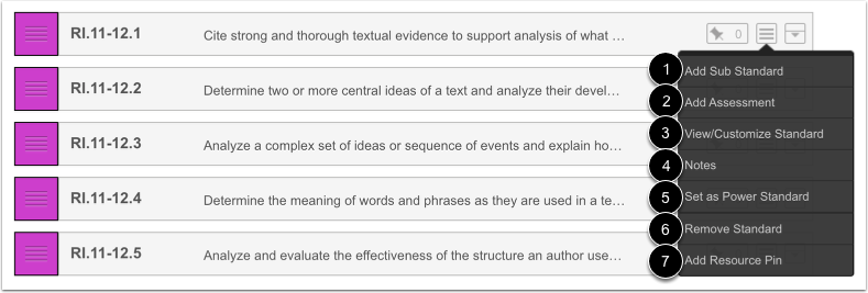 View Standard Options