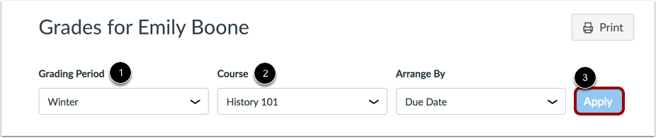 View Grading Periods
