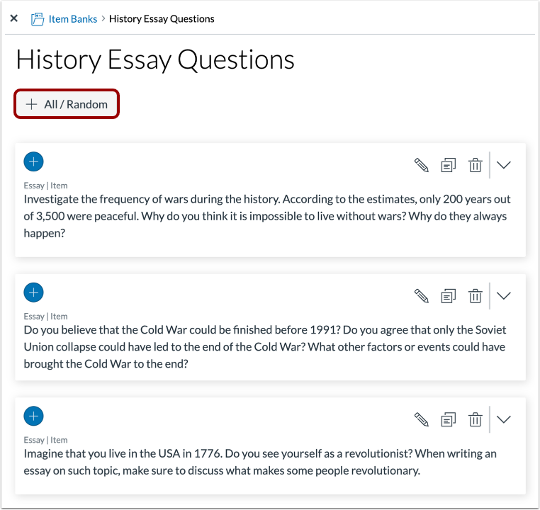 Add Multiple Questions