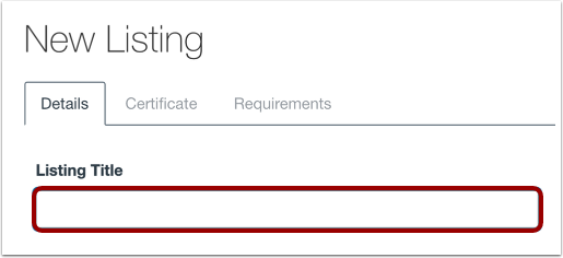 Add Listing Title