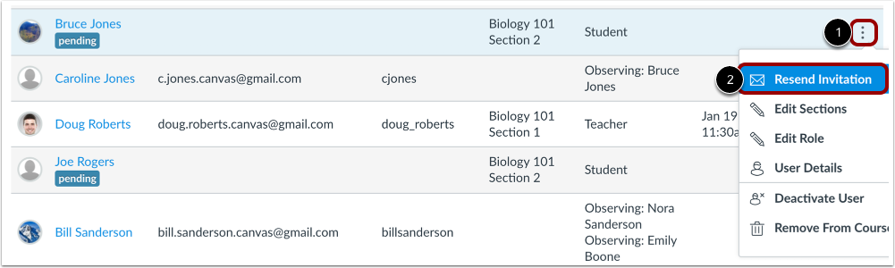 Resend Individual Invitation