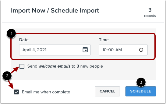 Schedule Import
