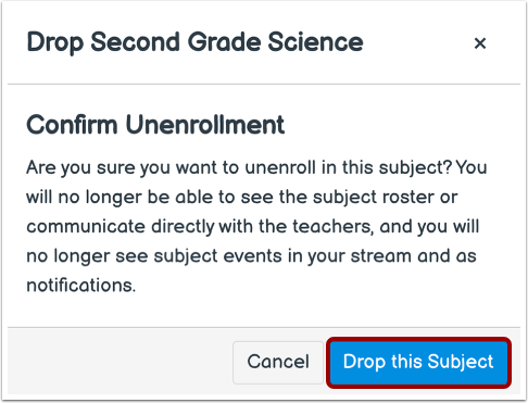 Confirm Unenrollment