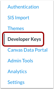 Open Developer Keys