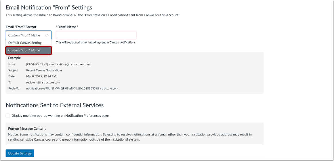 Select Custom &quot;From&quot; Name