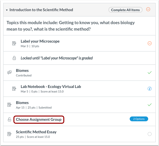 Choose Assignment Group