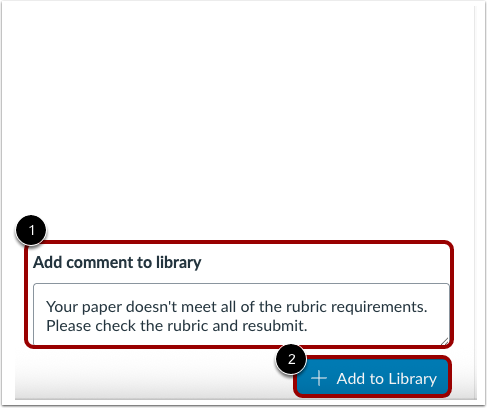 Add Comment to Library