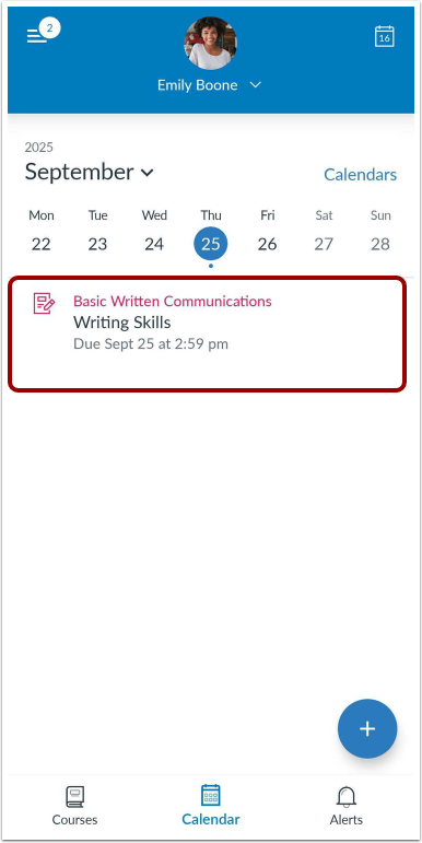 View Individual Event or Assignment