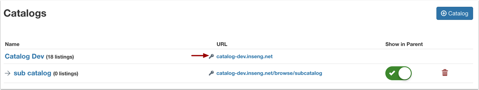 View Catalogs that Require Authentication