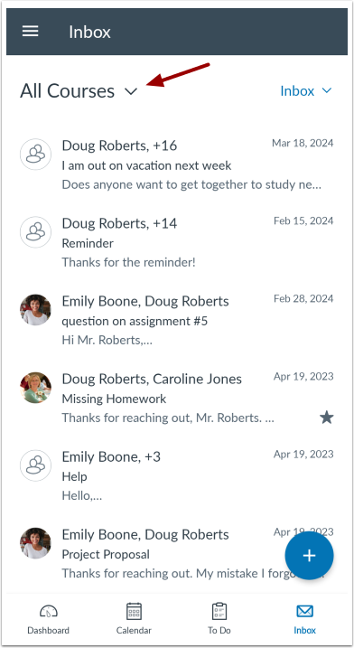 View Conversations Messages