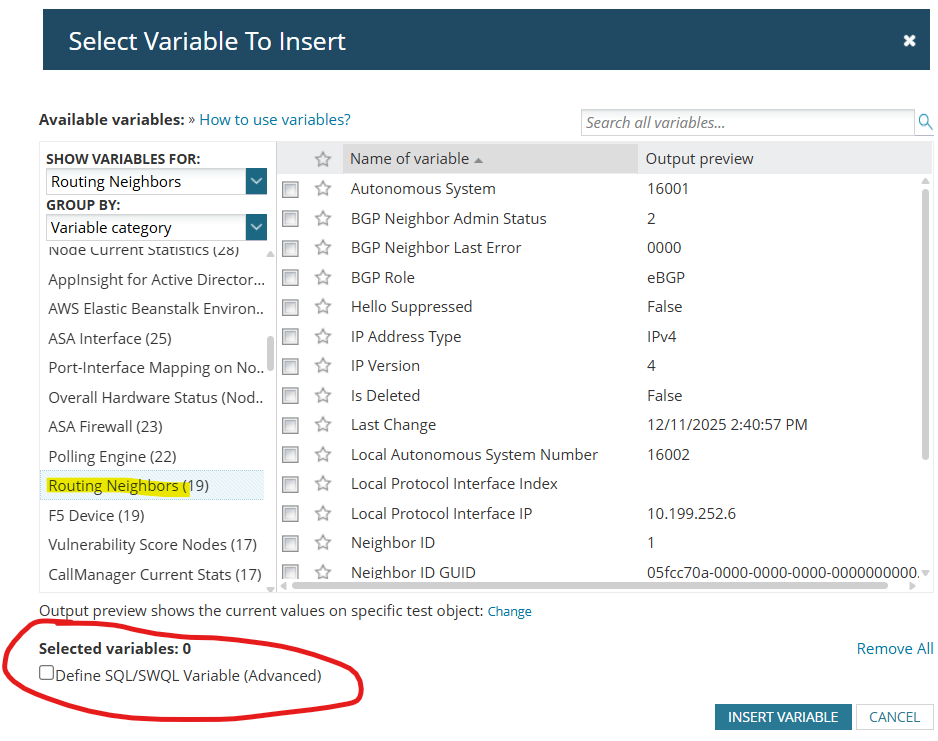 Detailed email alerting for BGP and OSPF alerts for NPM. - THWACK