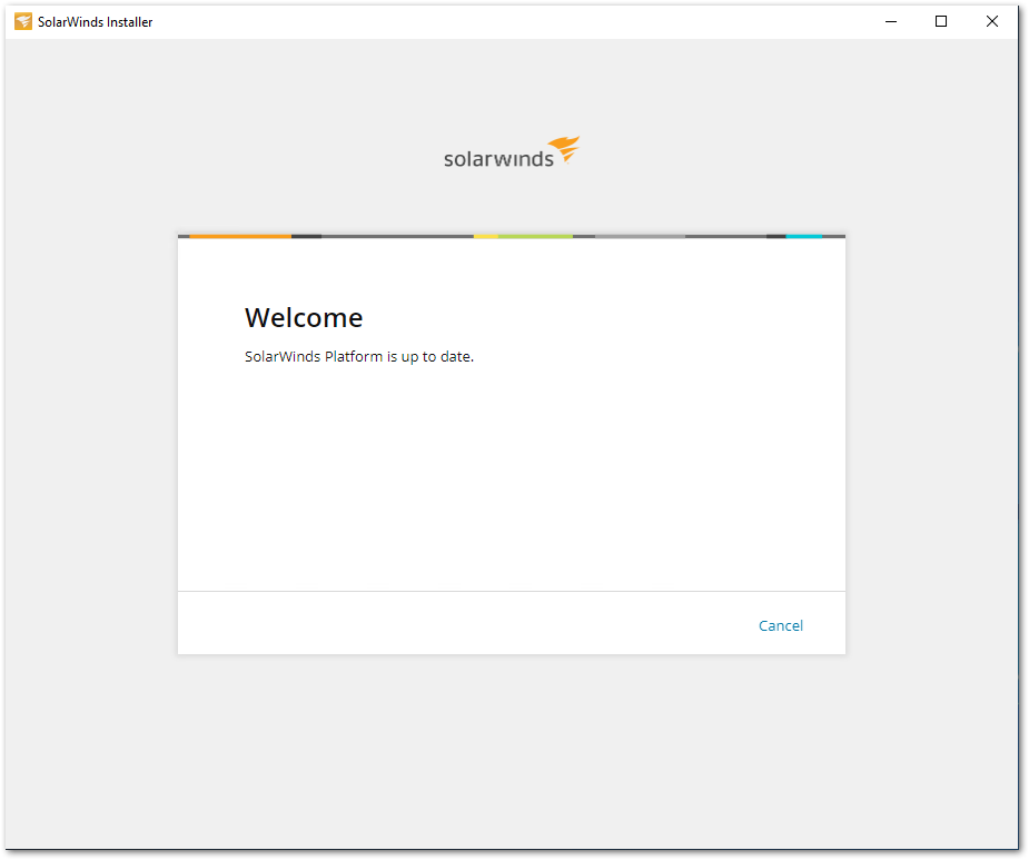 Installer: Your SolarWinds Platform is up to date