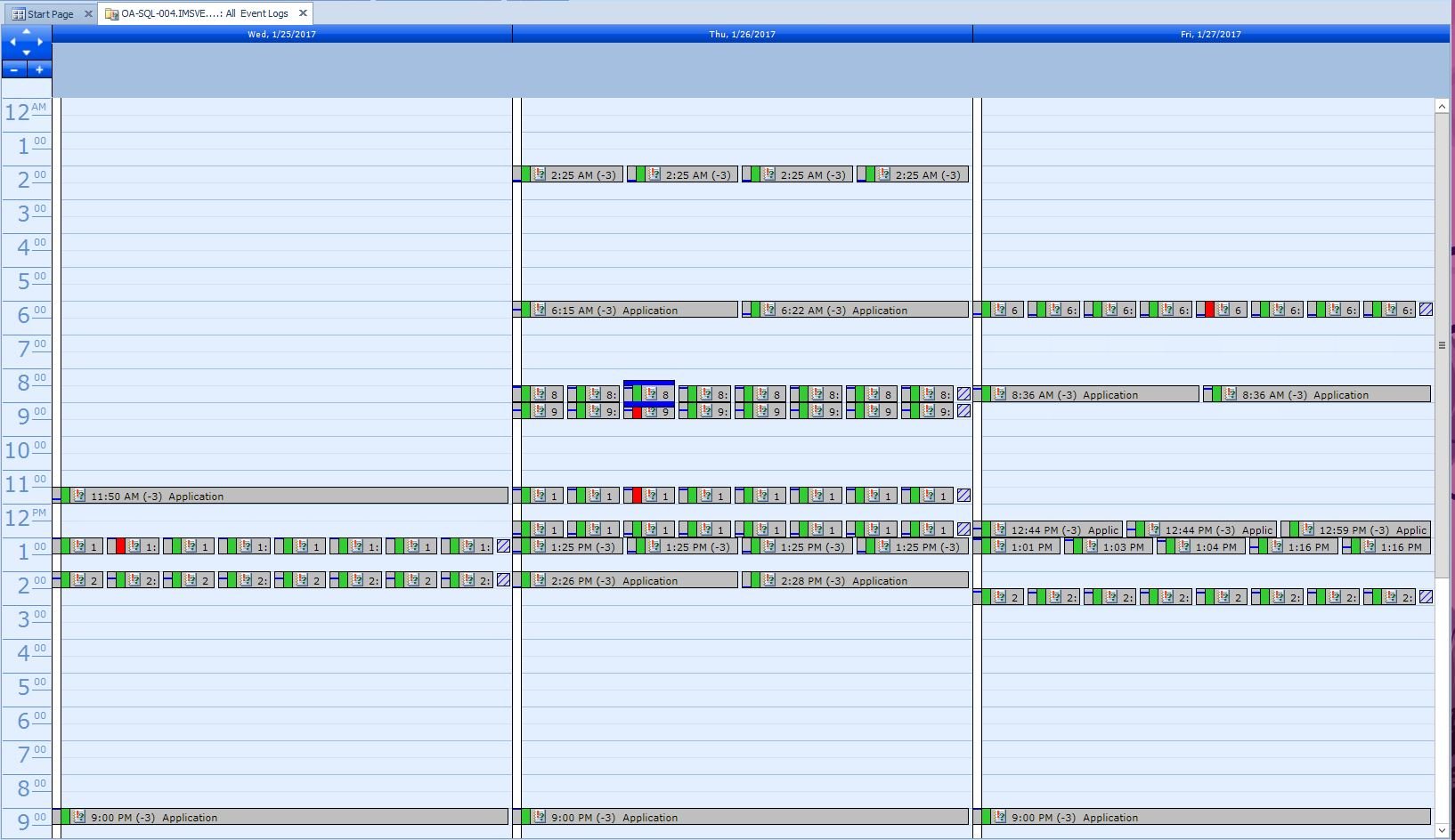 Calendar View of Windows Event Logs