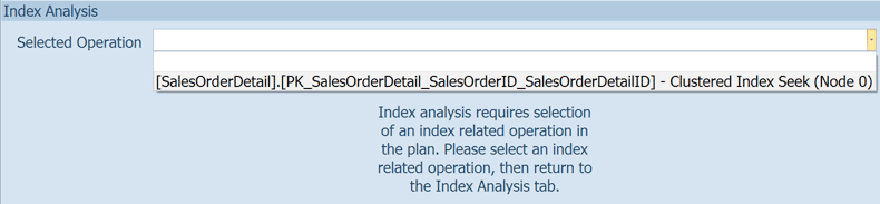 You need to pick an index operation to analyze.