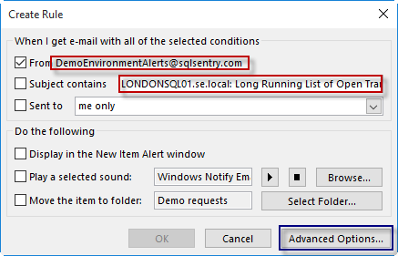 Create Rule Shortcut