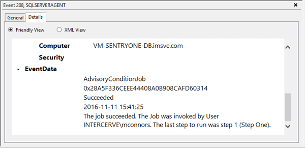 Executed Job Logged to Windows Events