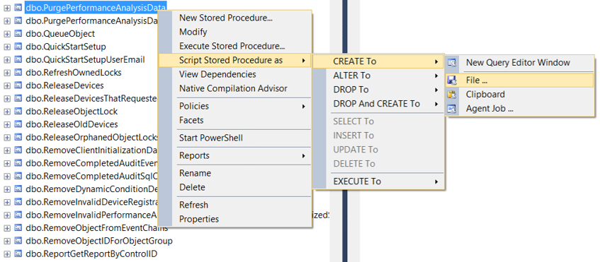 SSMS Creating backup copy of stored procedure