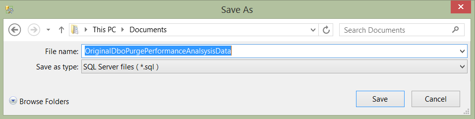 SSMS Save file dialog for original stored procedure
